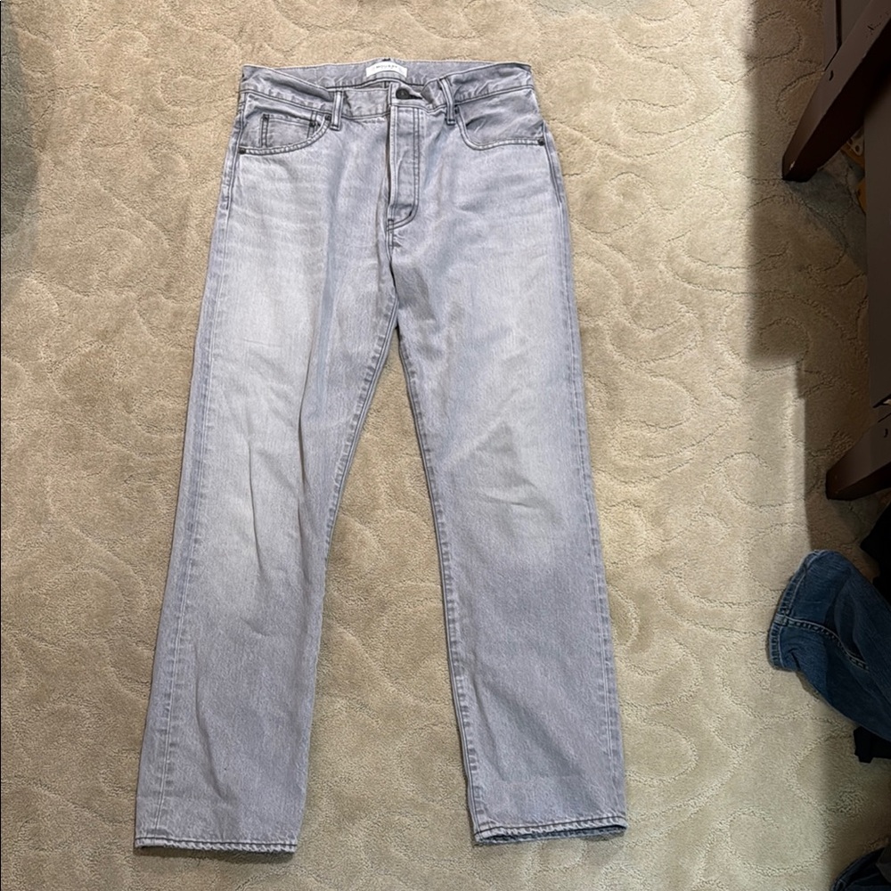 Moussy Gray Straight Leg Jeans Classic Style